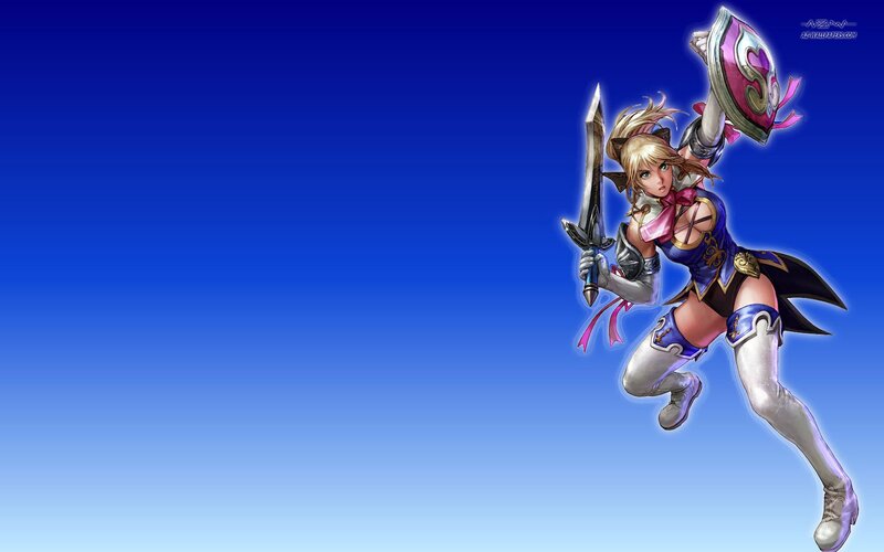 Female Warrior Character — Blue, Dynamic