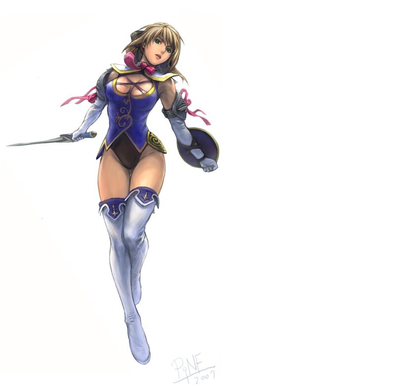 Female Warrior Character — Blue