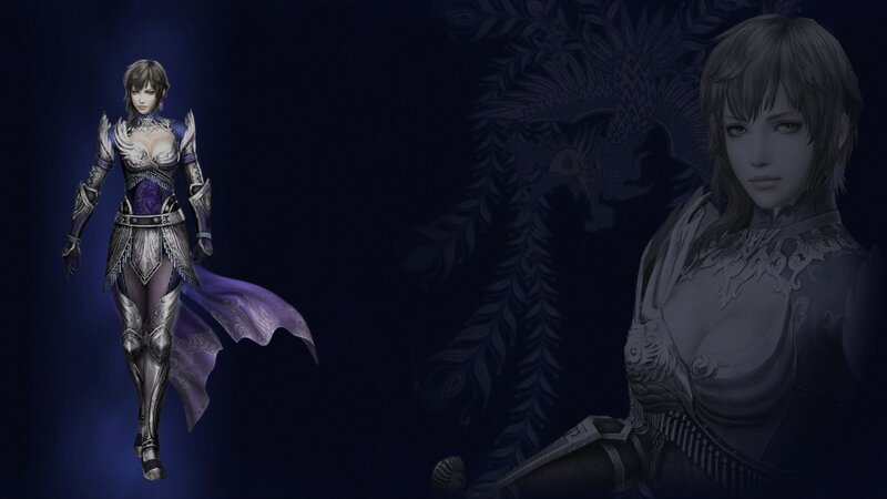 Female Warrior Character — Dark Blue