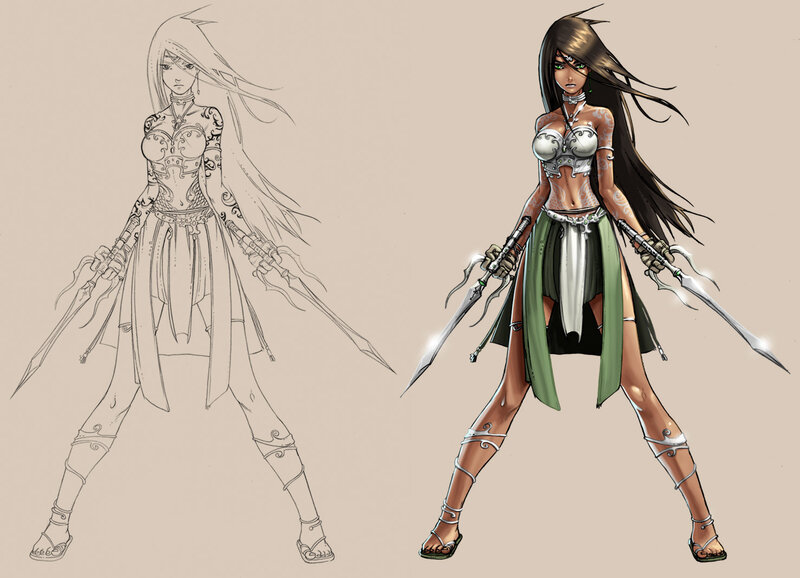 female warrior character design