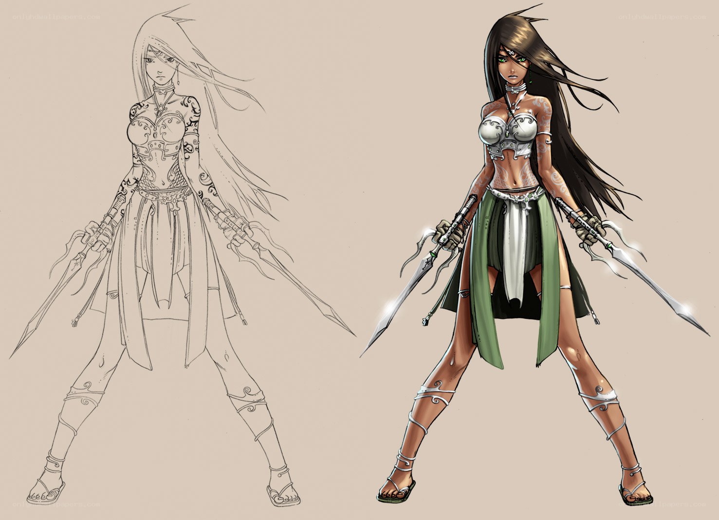 female warrior character design