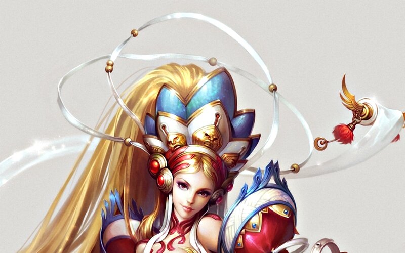 Female Warrior Character — Gold, Dramatic, Digital Art