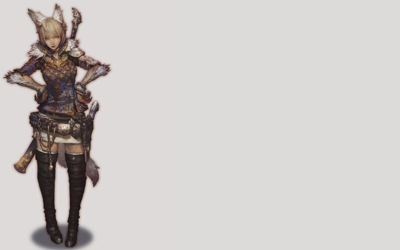 Female Warrior Character — Gray, Serious