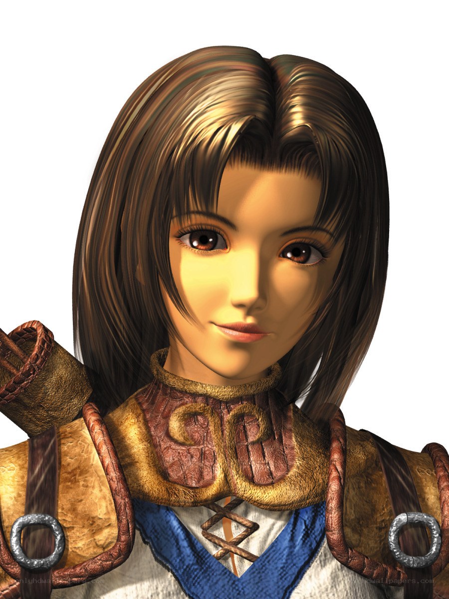 female warrior character portrait