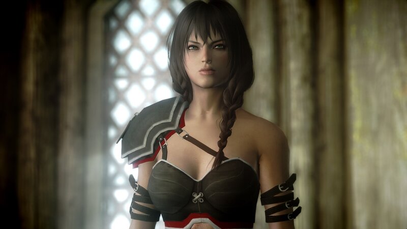 female warrior character portrait