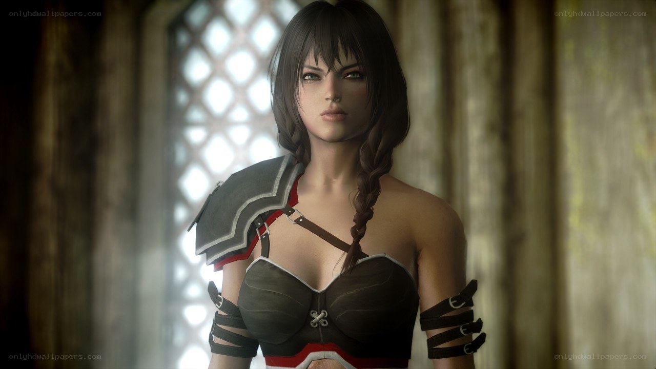 female warrior character portrait