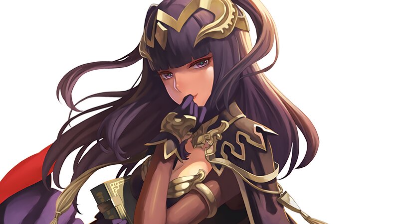 Female Warrior Character — Purple, Dramatic, Digital Art, Long Hair