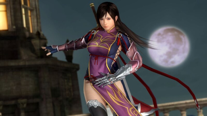 Female Warrior Character — Purple, Dramatic, Night, 3d Render
