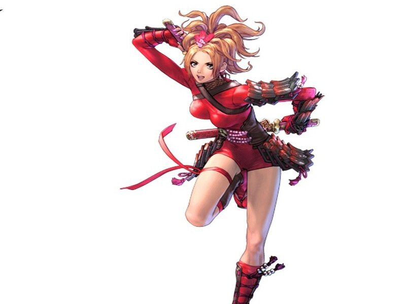Female Warrior Character — Red, Action