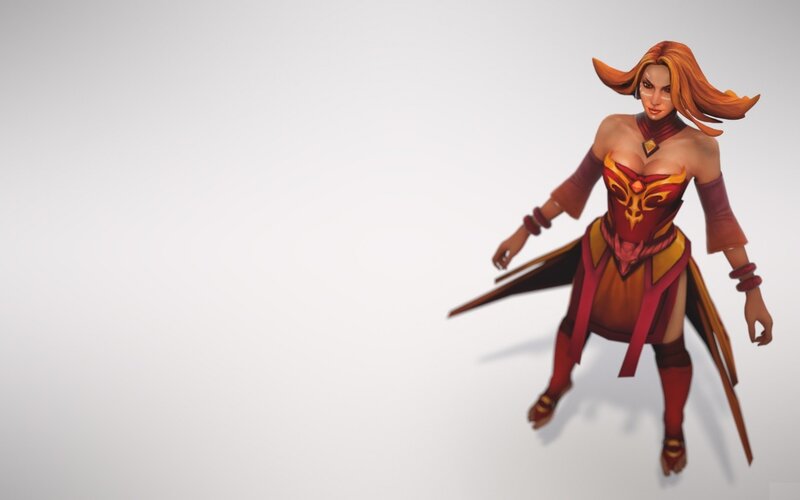 Female Warrior Character — Red, Confident, 3d Render