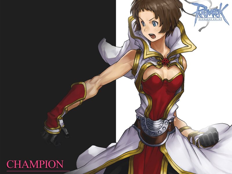 Female Warrior Character — Red, Dramatic, Anime, Logo