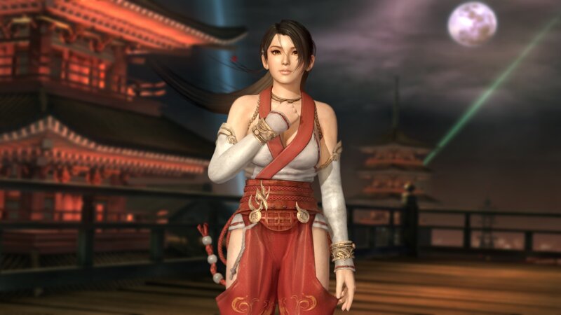 Female Warrior Character — Red, Dramatic, Night