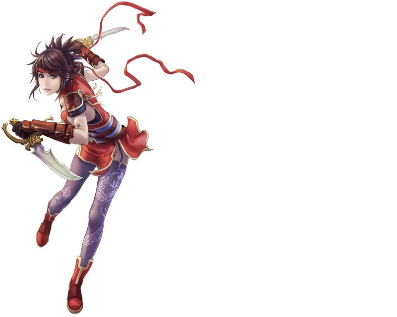 Female Warrior Character — Red