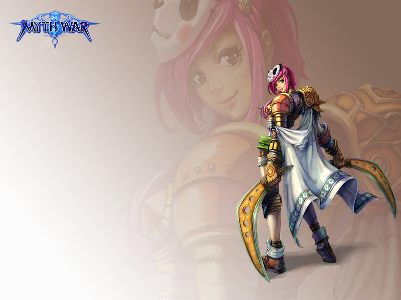 Female Warrior Character — White, Dramatic, Digital Art, Pink Hair