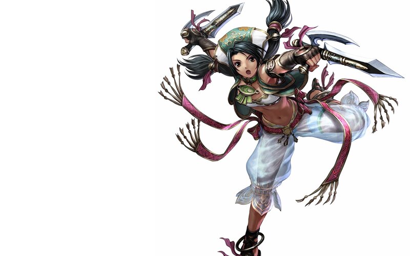 Female Warrior Character — White, Dynamic