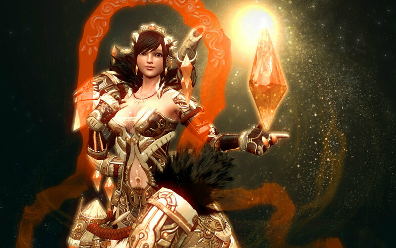Female Warrior Holding Crystal