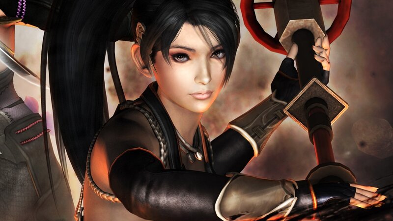 Female Warrior Holding Sword — Black