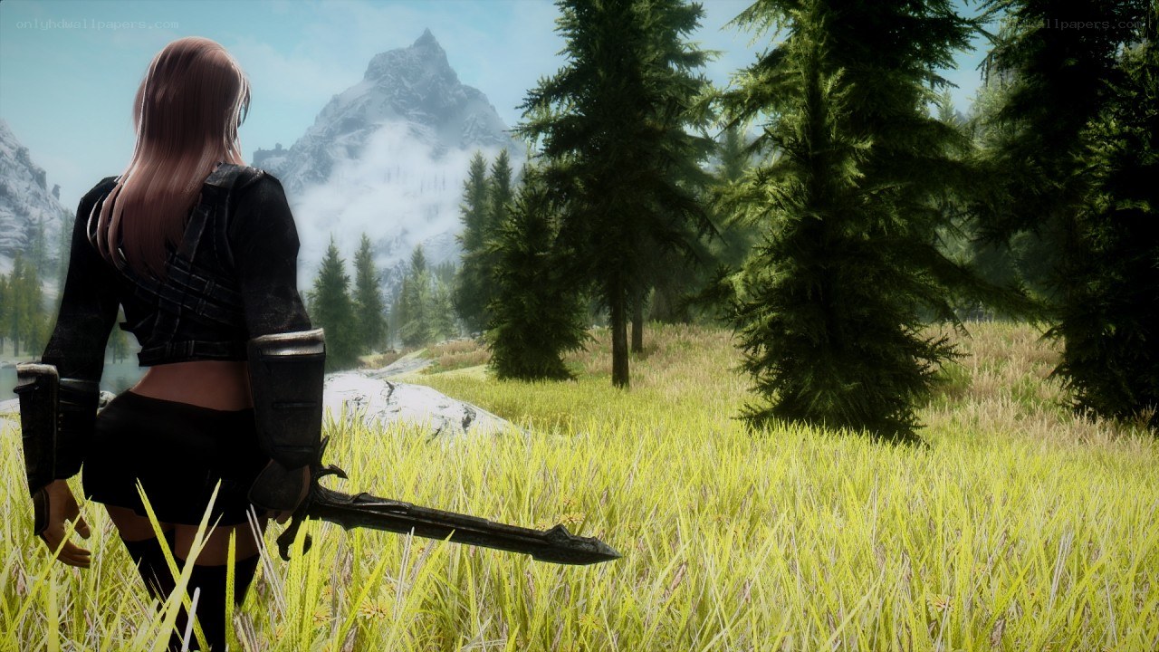 female warrior in a forest