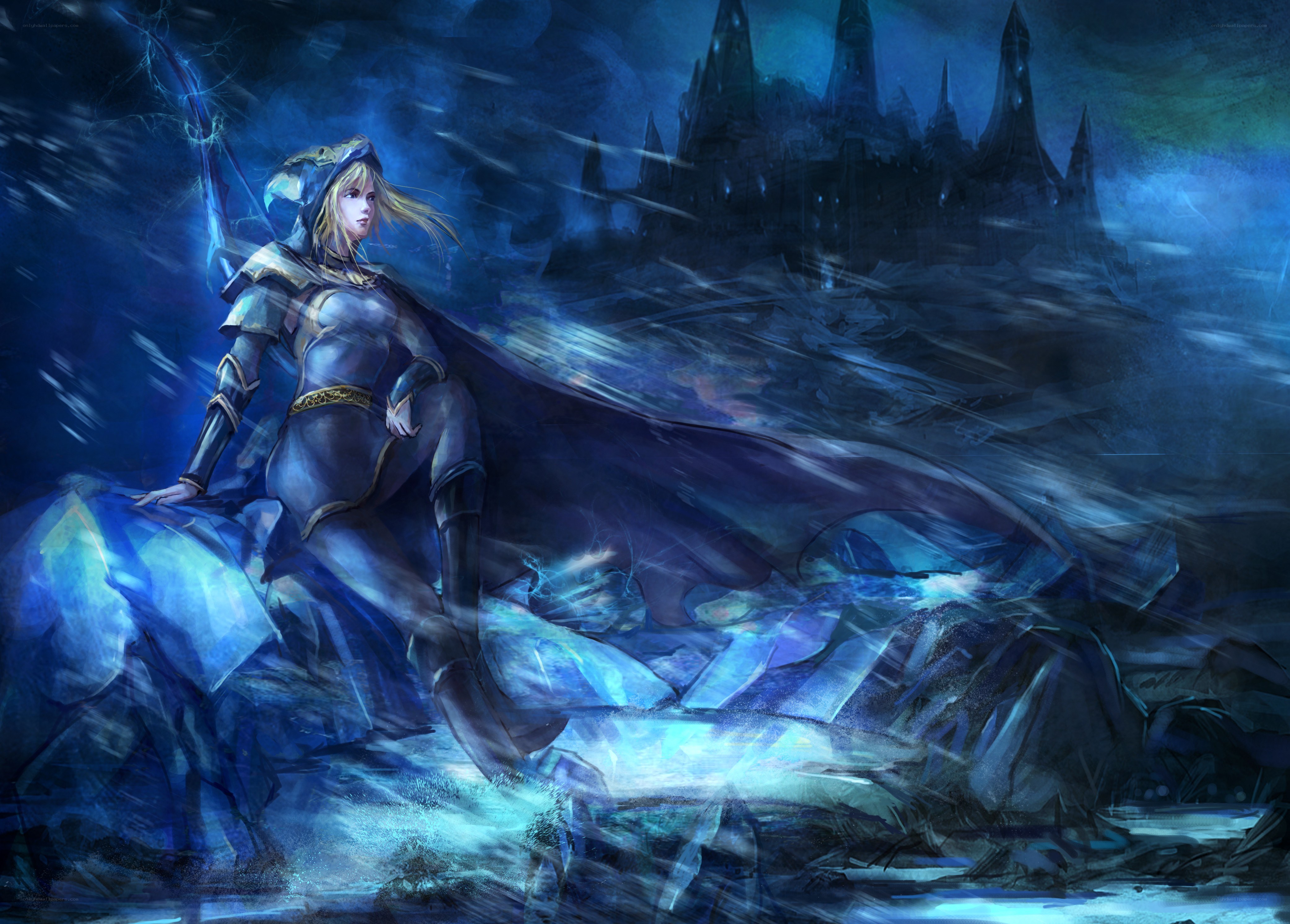 female warrior in a storm