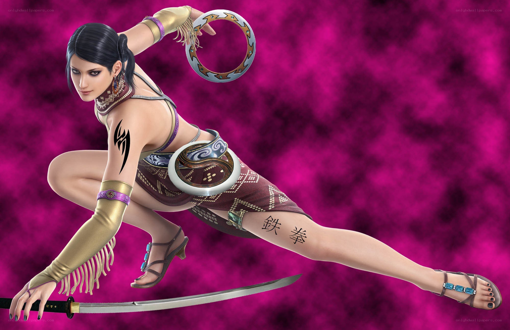 female warrior in action pose