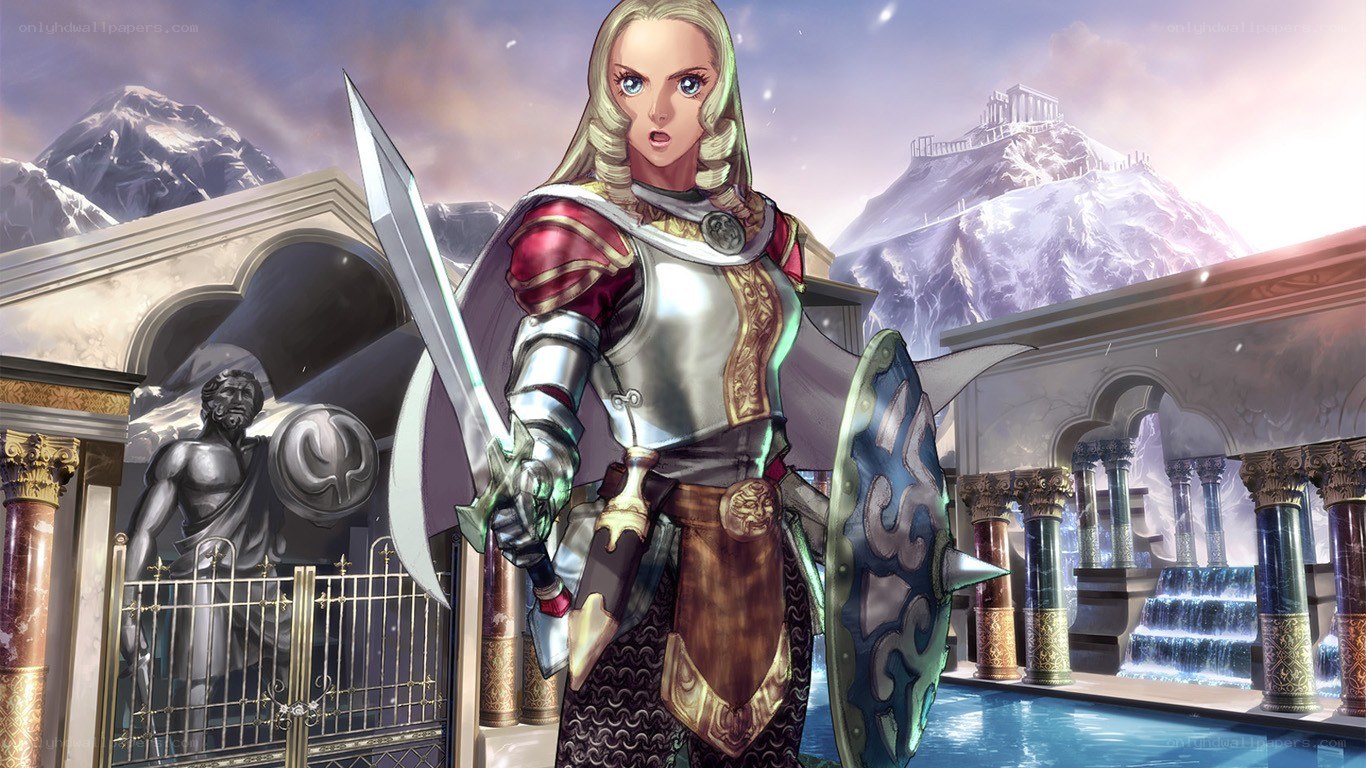 female warrior in ancient setting