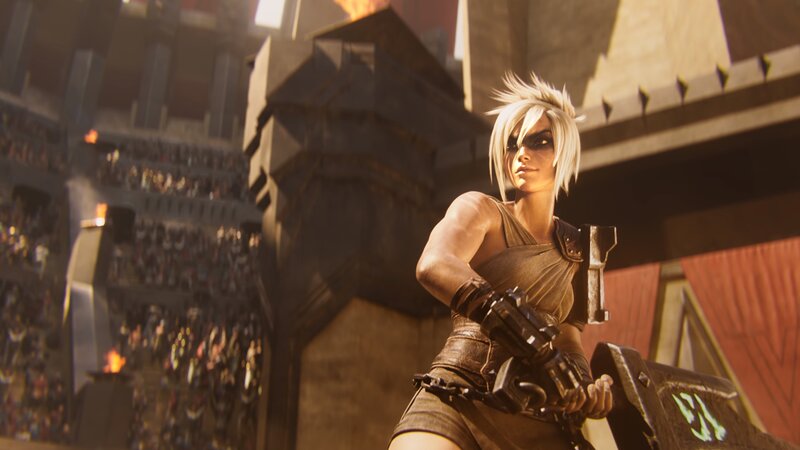 Female Warrior in Arena — Brown