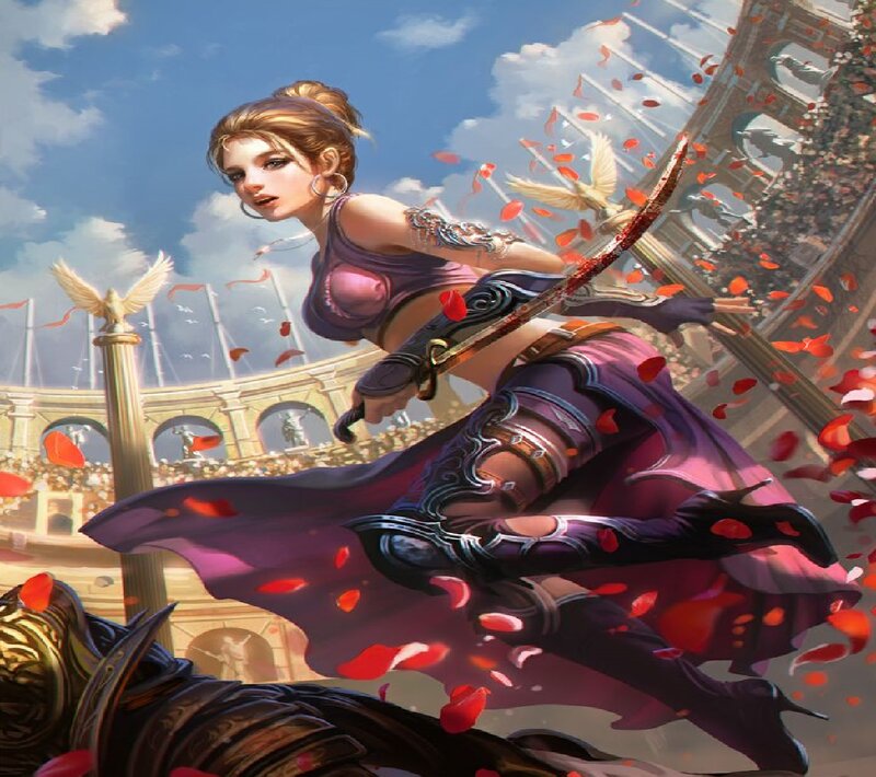 Female Warrior in Arena