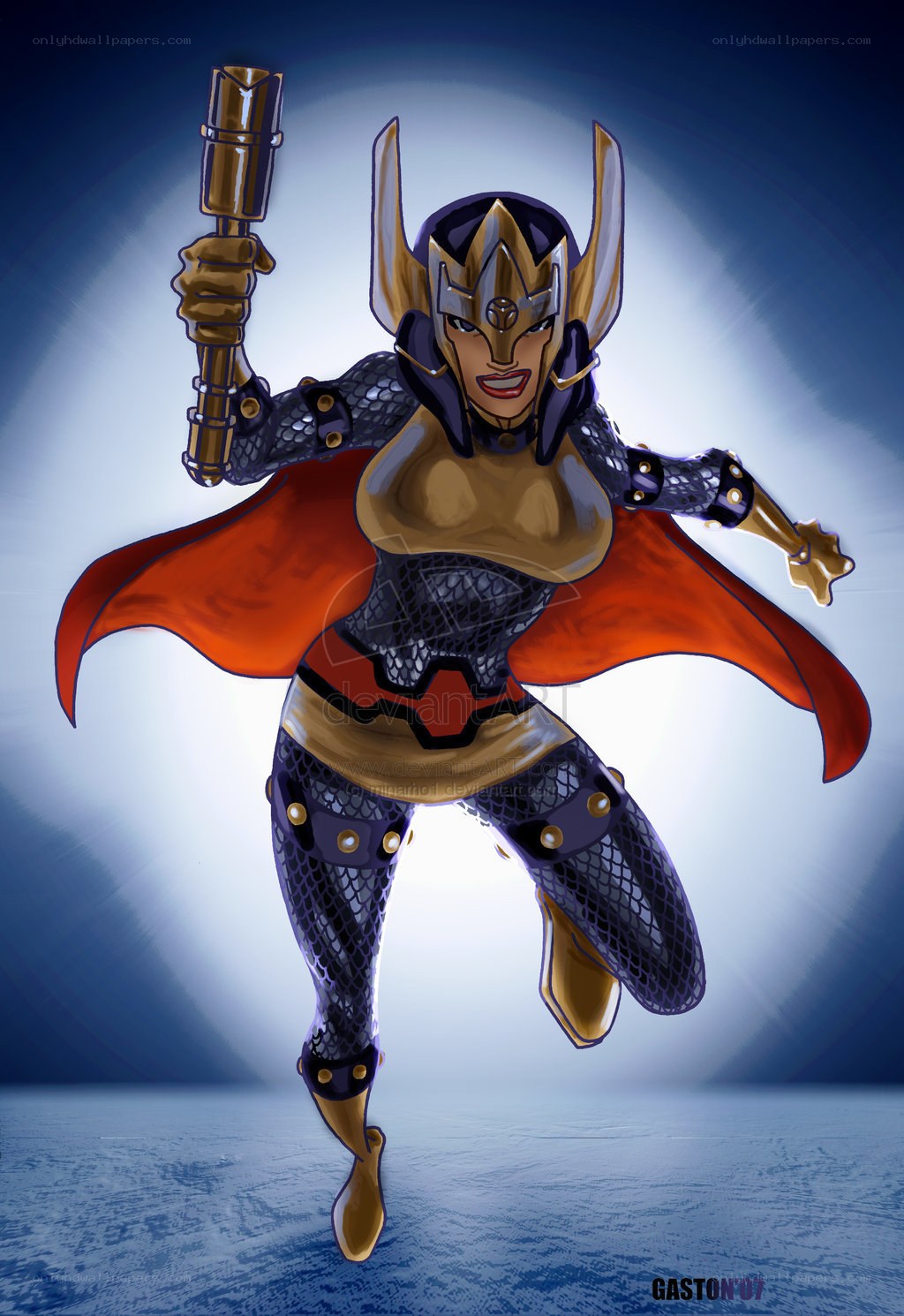 female warrior in armor