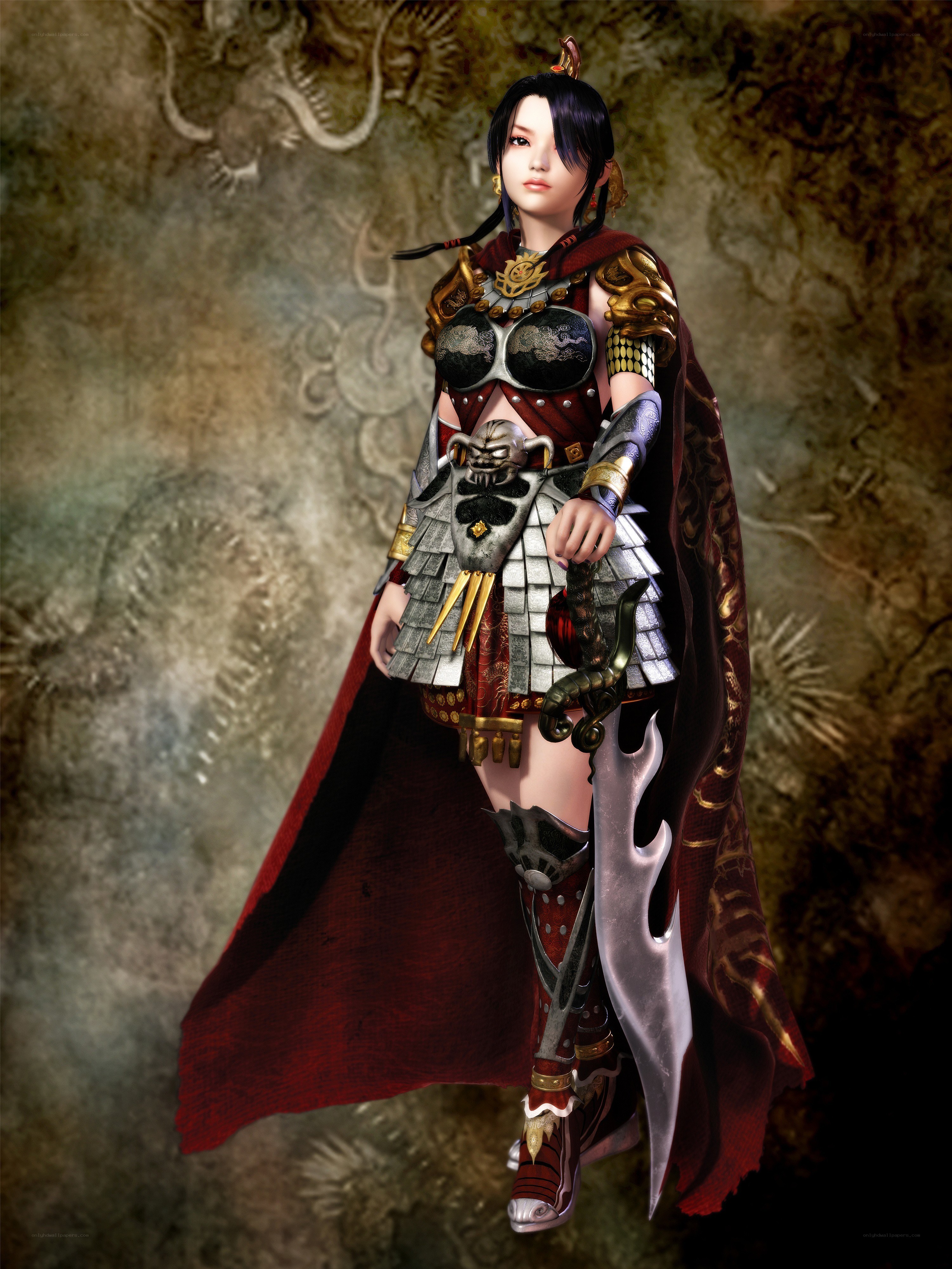 female warrior in armor