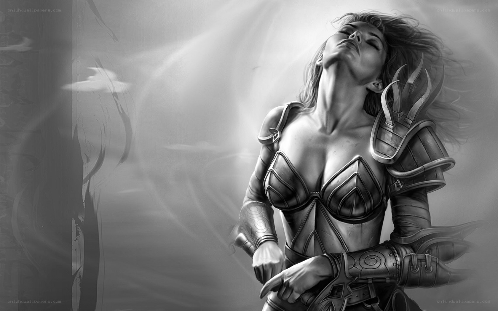female warrior in armor