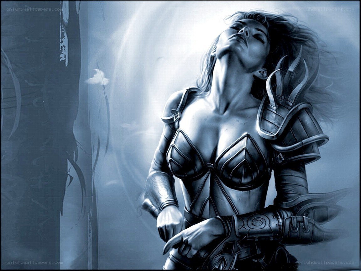 female warrior in armor
