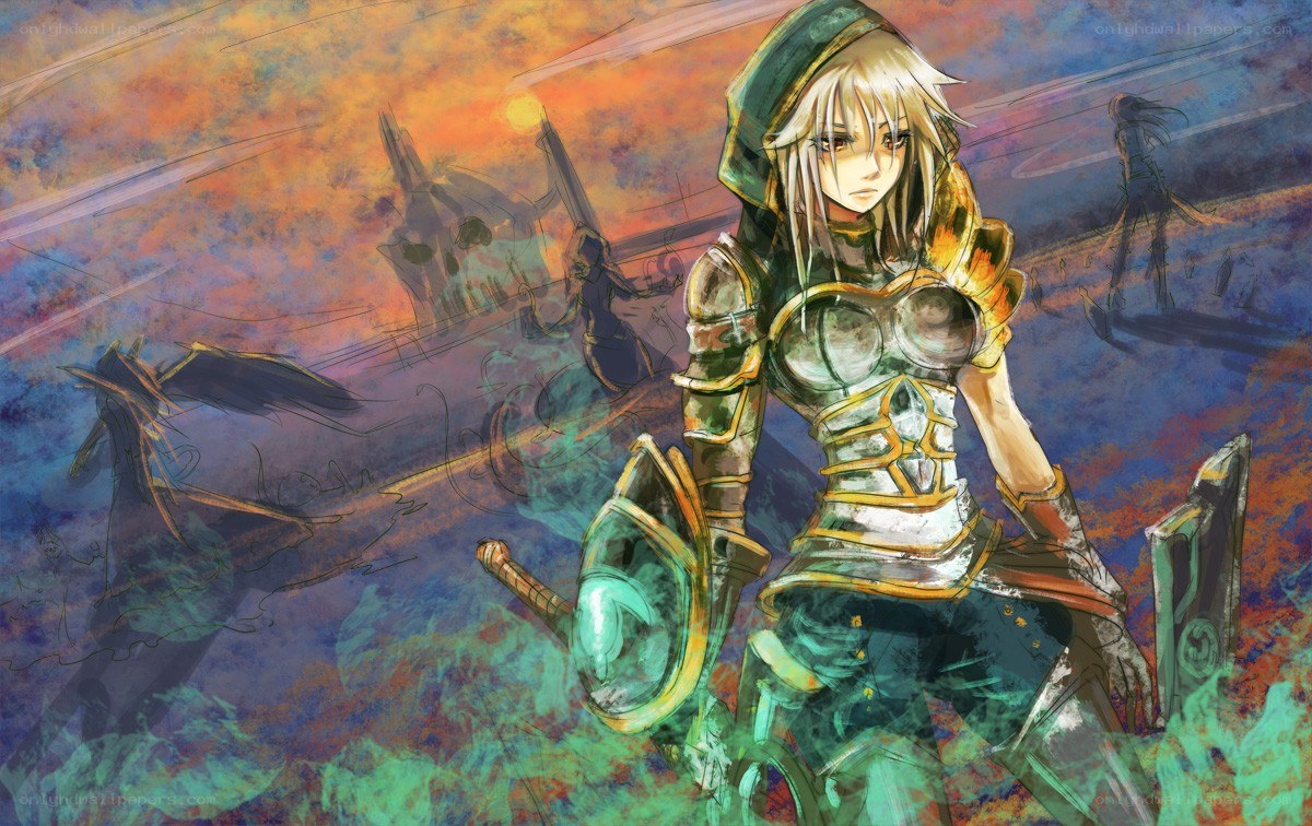 female warrior in armor