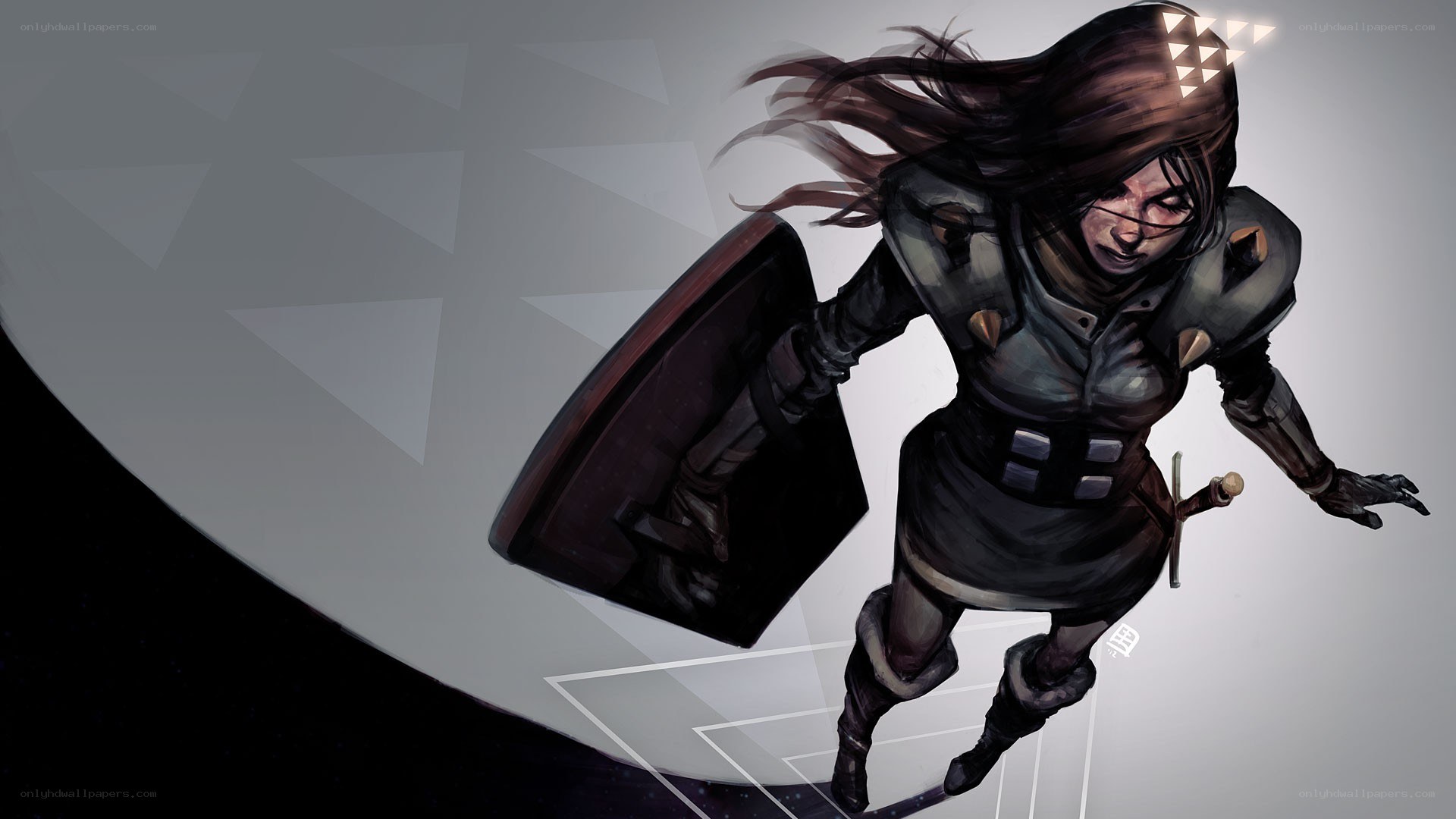 female warrior in armor
