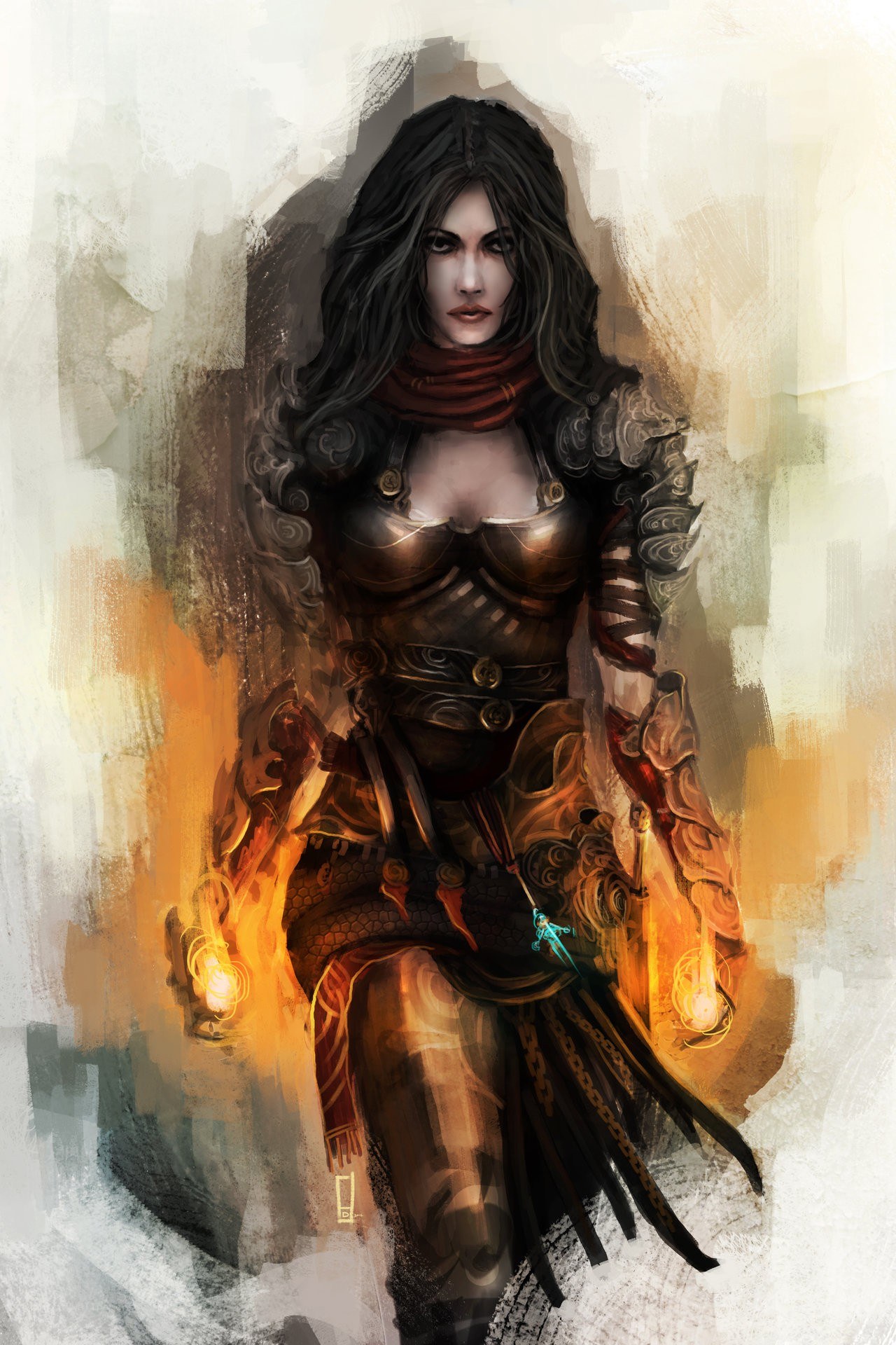 female warrior in armor