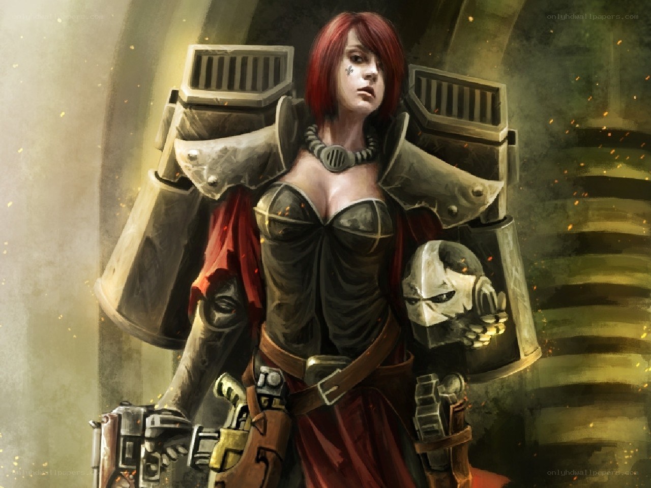 female warrior in armor
