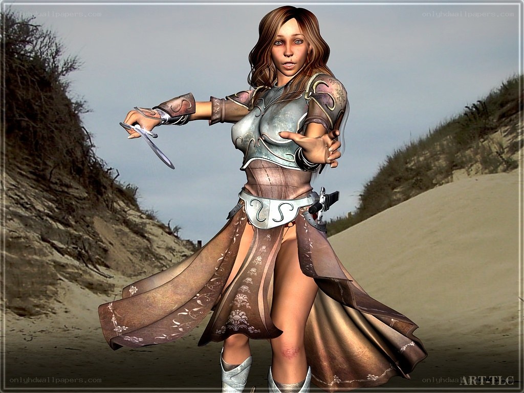 female warrior in armor