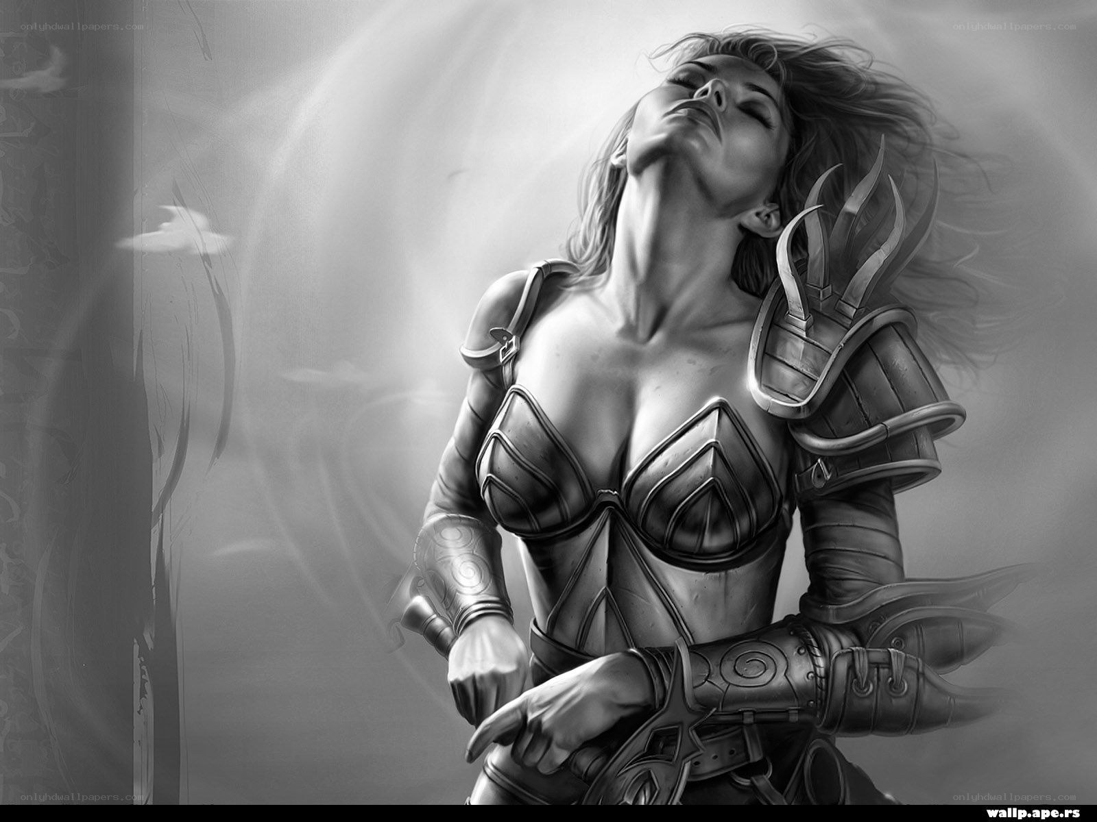 female warrior in armor