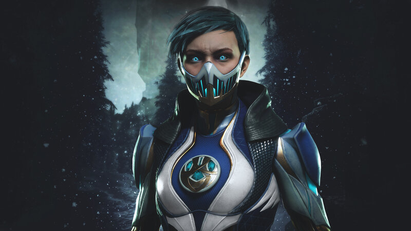 Female Warrior in Armor — Blue, Dark, Intense