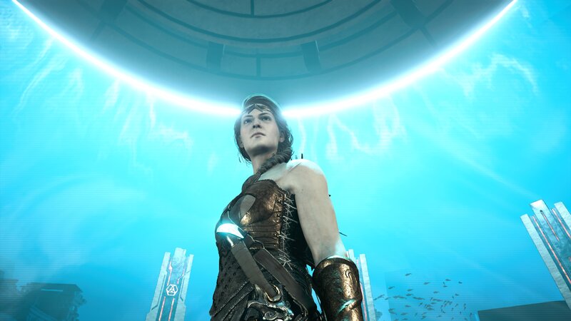 Female Warrior in Armor — Blue, Dramatic, 3d Render