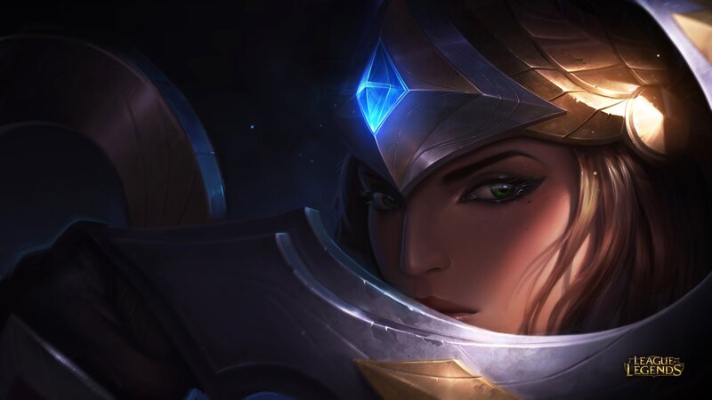 Female Warrior in Armor — Blue, Dramatic, Night, Digital Art, Helmet