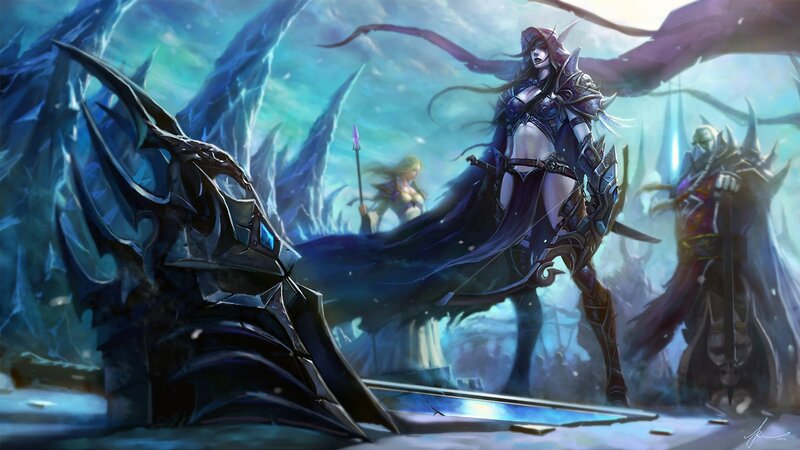 Female Warrior in Armor — Blue, Dramatic, Winter, Digital Art, Ice Crystals, Swords, Other Warriors