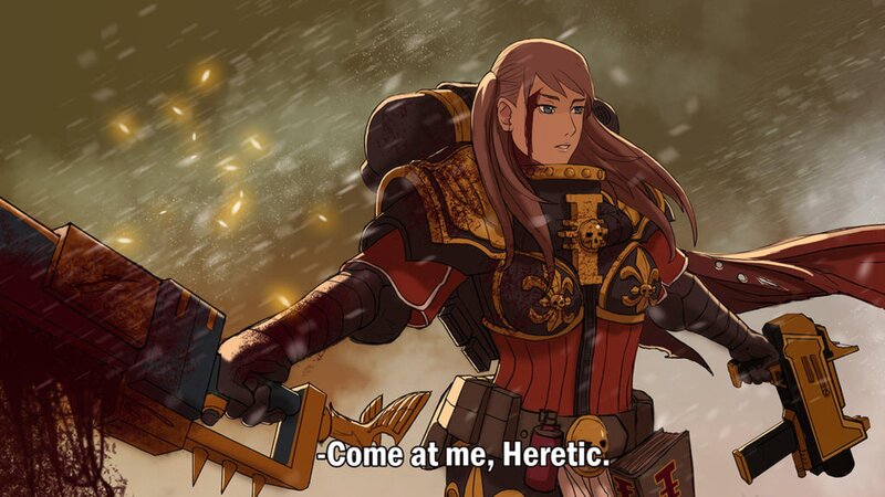 Female Warrior in Armor — Brown, Dramatic, Winter