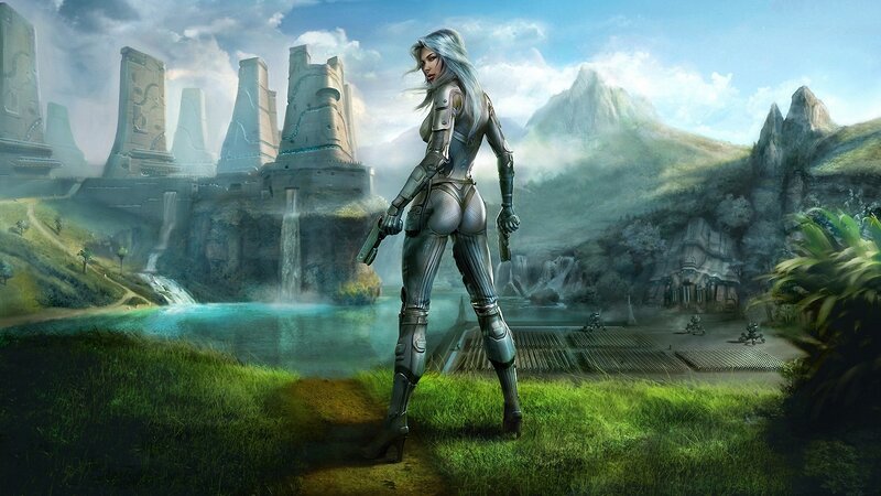 Female Warrior in Armor — Green, Dramatic, Afternoon, Digital Art
