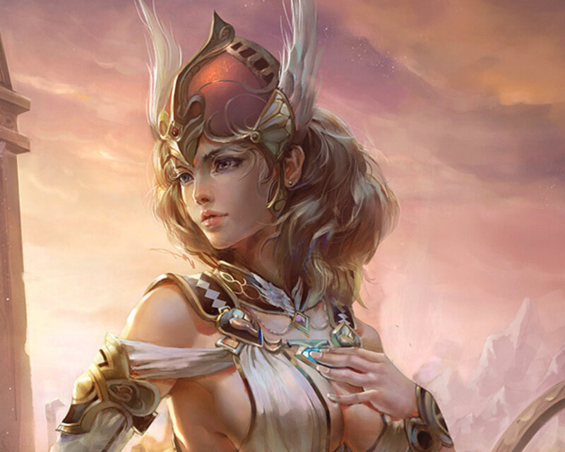 Female Warrior in Armor — Pink