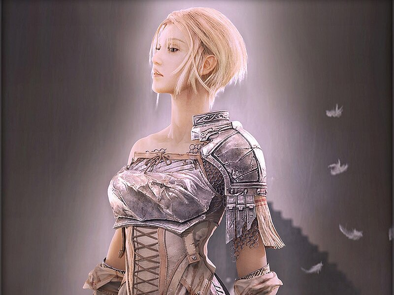 Female Warrior in Armor — Silver, Serene