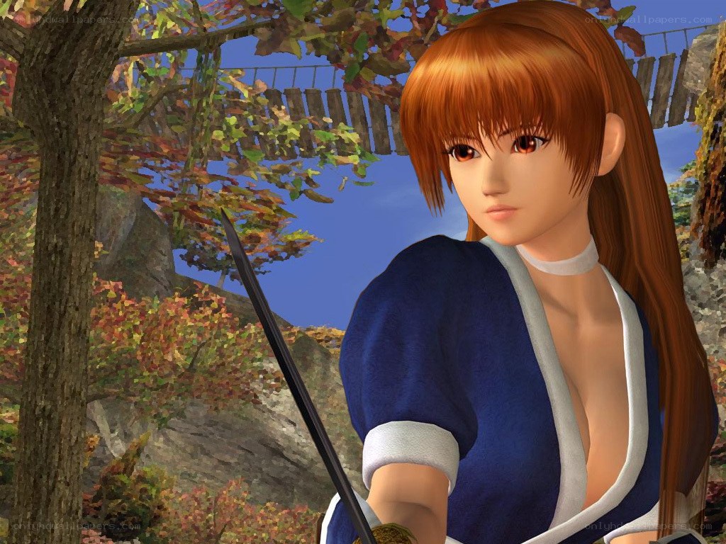 female warrior in autumn forest