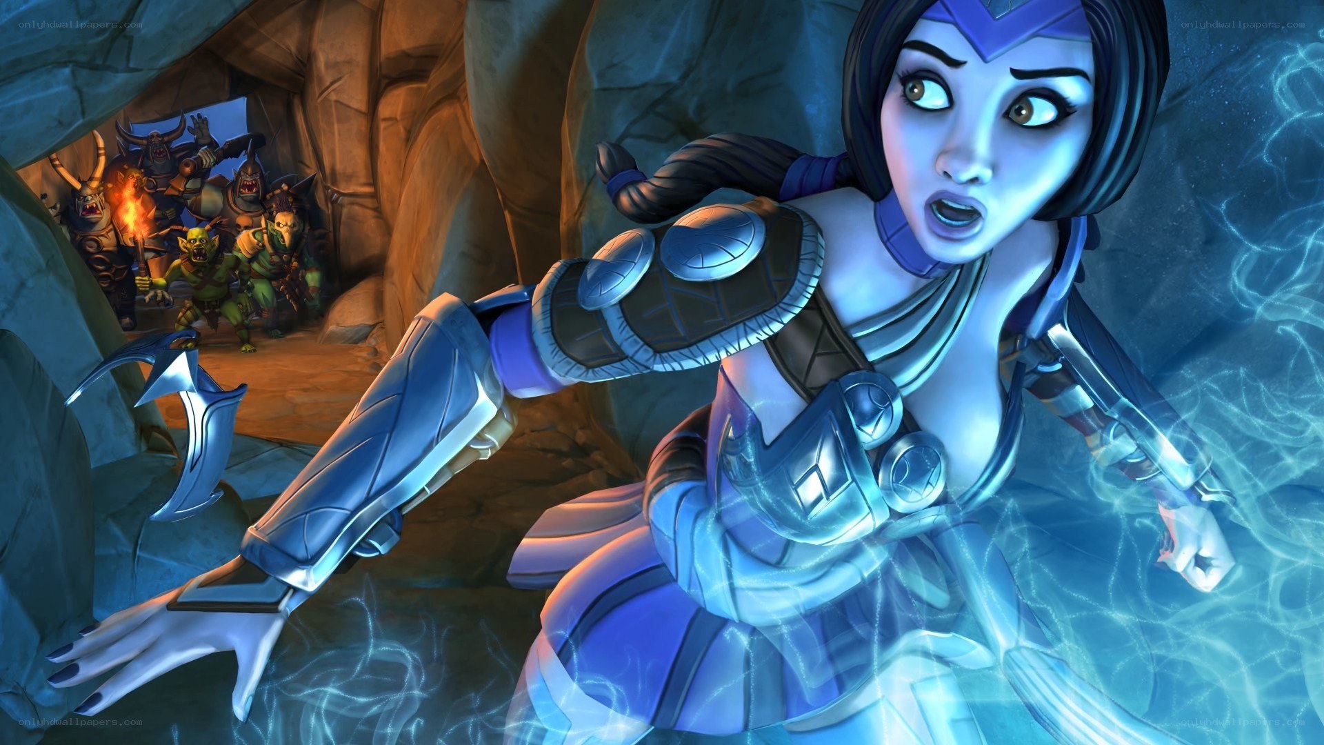female warrior in cave