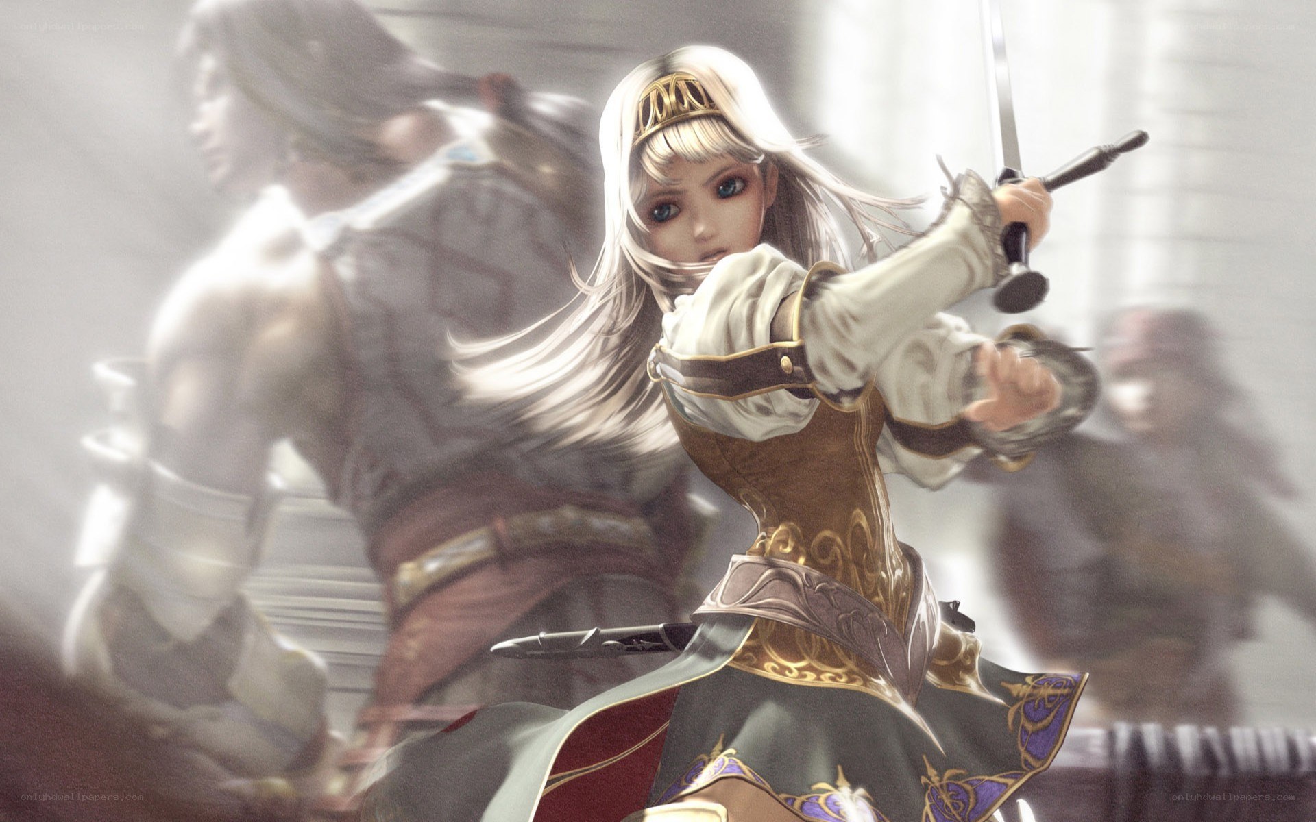 female warrior in combat