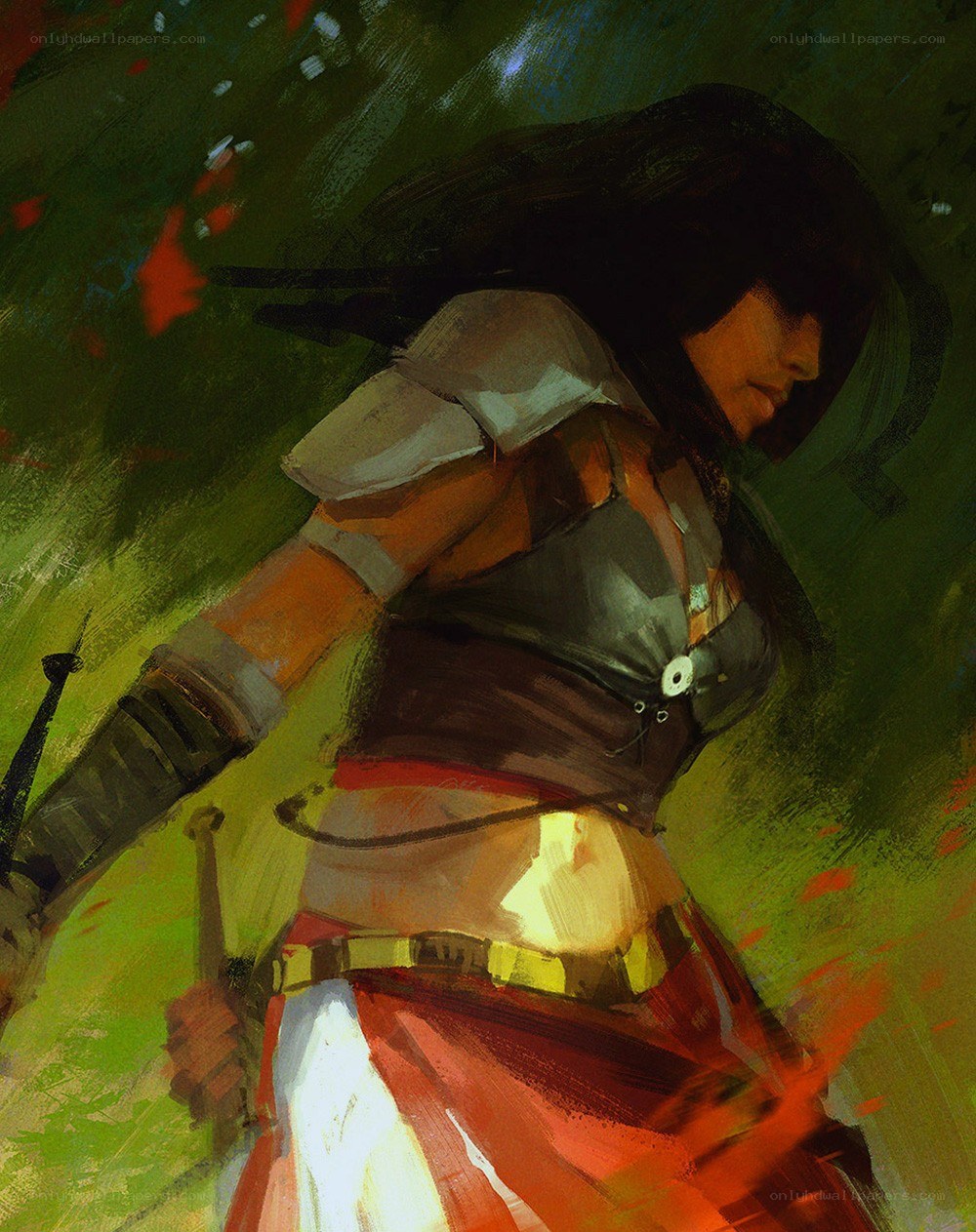 female warrior in combat