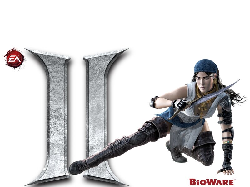 Female Warrior in Combat Pose — White